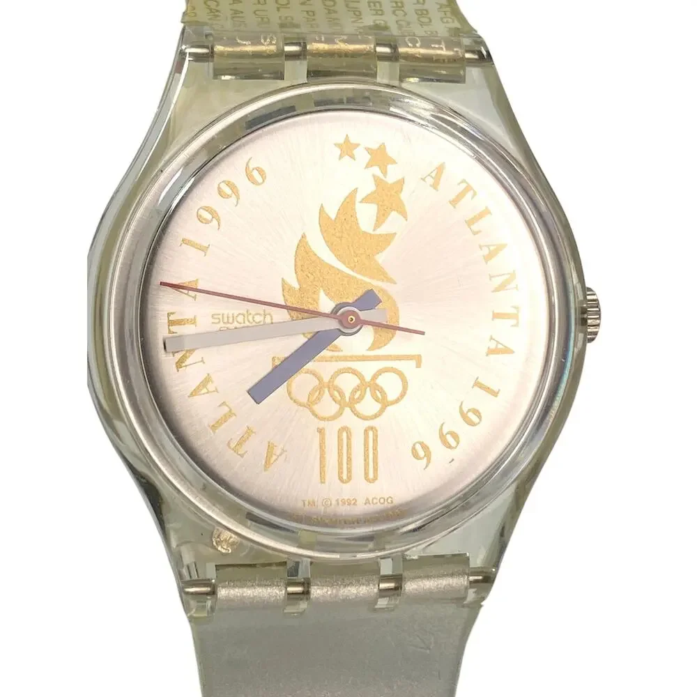 Swatch GZ150J Atlanta 1996 Olympic Team USA Watch 34mm Silver Quartz Vintage